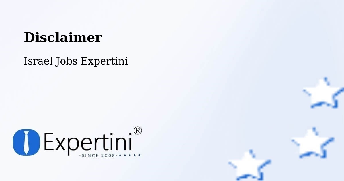 Disclaimer – Buqei‘A - Israel Jobs Expertini